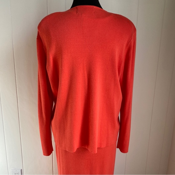 RARE Vintage Nina Charles 2-Piece Sweater Cardigan and Maxi Dress Orange | L - Picture 10 of 16